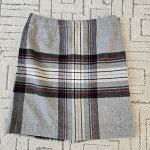Talbots Plaid Mini Skirt in Gray and Black
